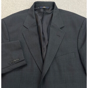 Brooks Brothers 346 Blazer Men 42R Gray Plaid Wool Blend Stretch 2-Button